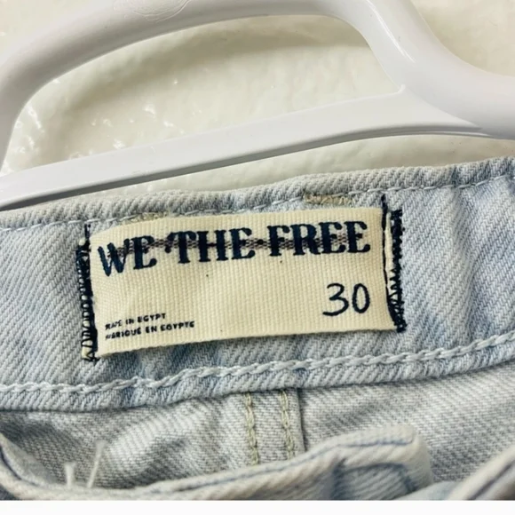 Free People | Denim Blue Jean Light We The Free Beginner's Luck Slouch Shorts - Picture 8 of 11